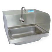 BK RESOURCES Hand Sink Stainless Steel W/Side Splashes, Sensor Faucet, 1 Hole BKHS-W-1410-1-SS-P-G
